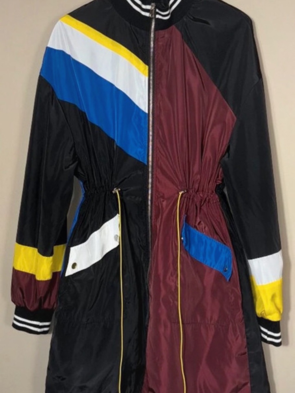 🥰😎 Colorblock Longline Trench Coat - Black, Burgundy, Blue, White, Yellow 🥰😎
